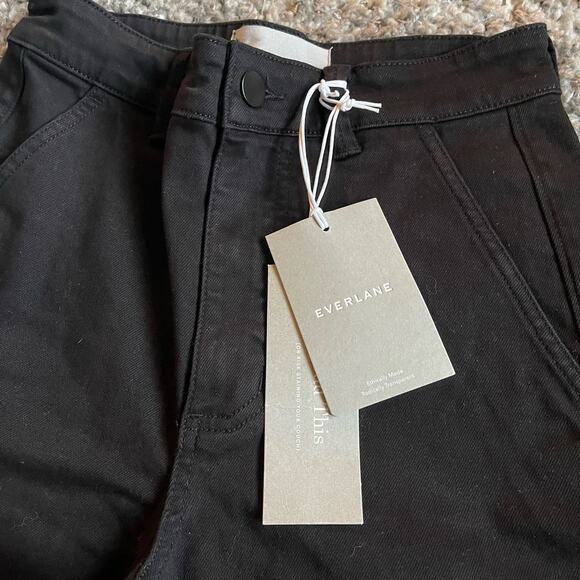 NEW Everlane The Straight Leg Crop Jeans in Black Size 0 - Picture 7 of 7